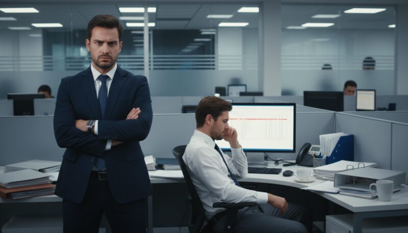 nezadovoljan radnik i šef na poslu nezadovoljan radnik i šef na poslu